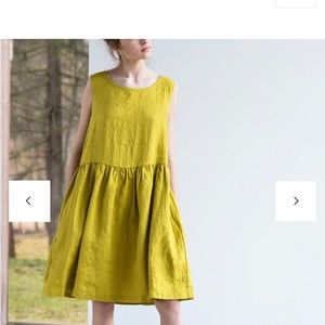 Not Perfect Linen Midi Smock Loose Linen Dress XS